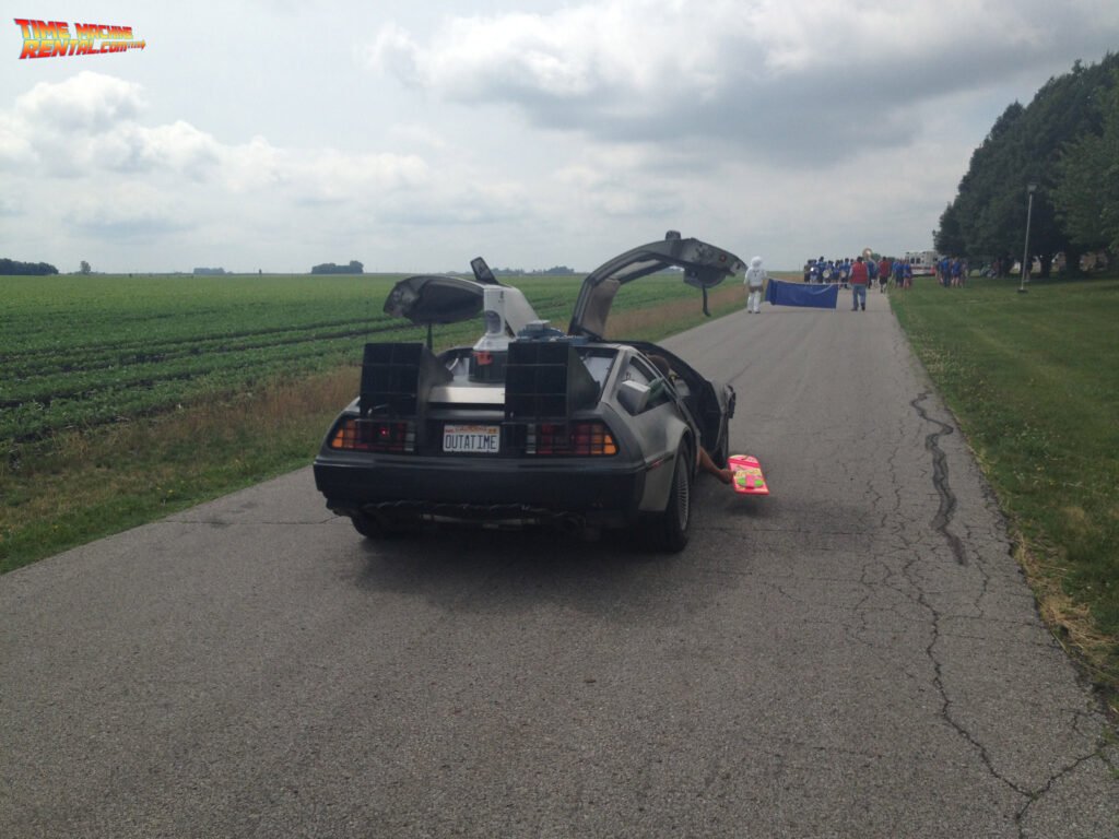 More hoverboard antics as the DeLorean Time Machine Car Rental exits the 2012 Ogden Fun Days Parade.